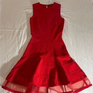 Alexander McQueen Cute Red Sleeveless Mini Dress